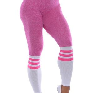 Bombshell sportswear pink sock leggings